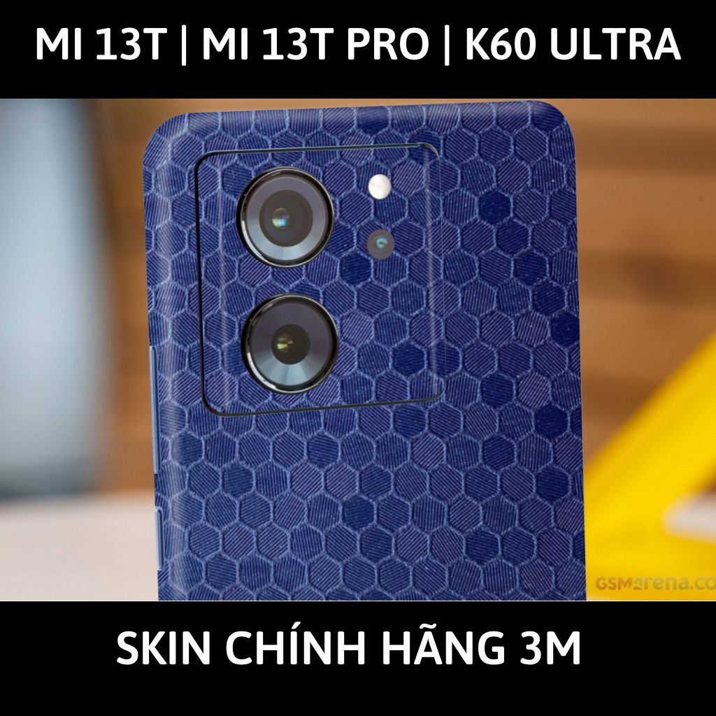 Dán skin điện thoại Mi 13T | Mi 13T Pro  | K60 Ultra full body và camera nhập khẩu chính hãng USA phụ kiện điện thoại huỳnh tân store - HONEYCOMB BLUE - Warp Skin Collection