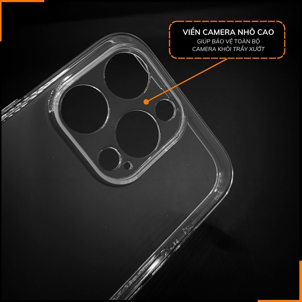 Ốp lưng iphone 15 promax silicon GOR trong suốt chính hãng bảo vệ camera phụ kiện huỳnh tân store