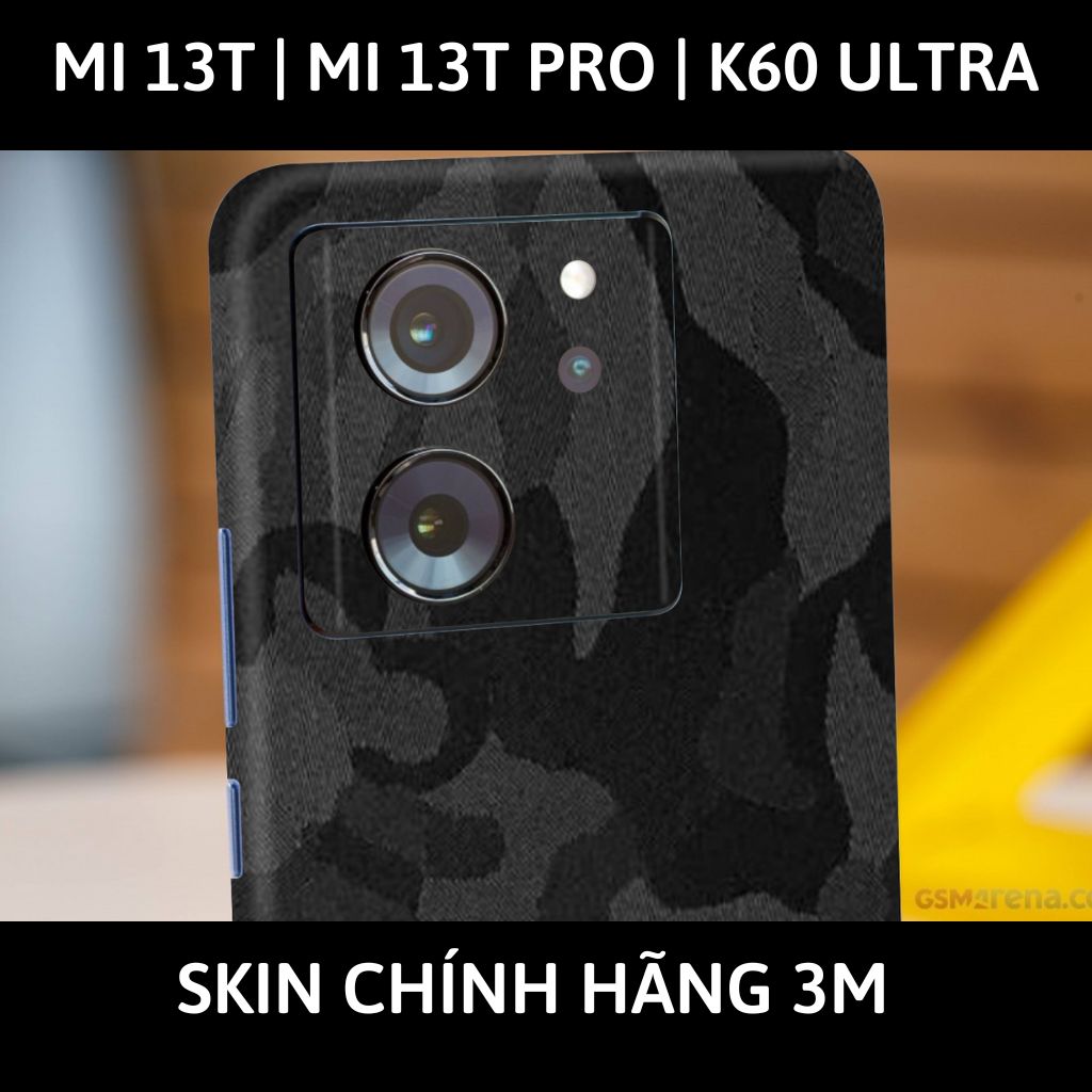 Dán skin điện thoại Mi 13T | Mi 13T Pro  | K60 Ultra full body và camera nhập khẩu chính hãng USA phụ kiện điện thoại huỳnh tân store - CAMO BLACK - Warp Skin Collection