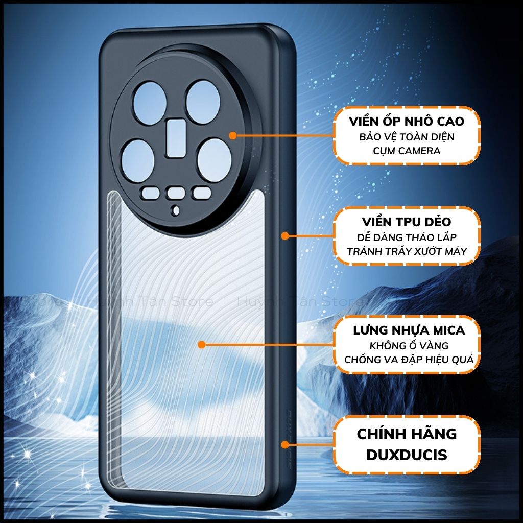Ốp lưng xiaomi mi 14 ultra aimo chính hãng dux ducis chống va đập trong suốt không ố vàng huỳnh tân store