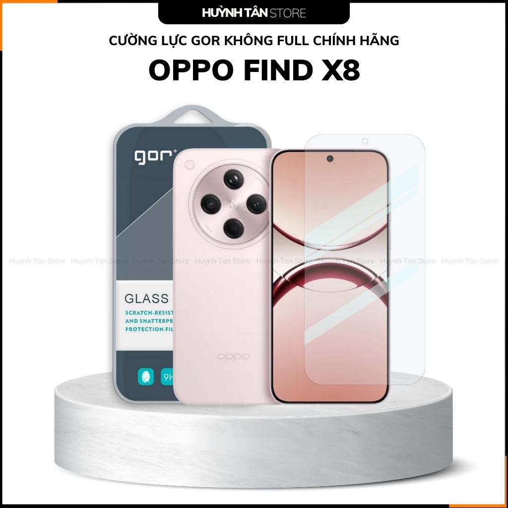 Kính cường lực trong suốt oppo find x8 KHÔNG FULL MÀN chống bám vân tay chính hãng GOR