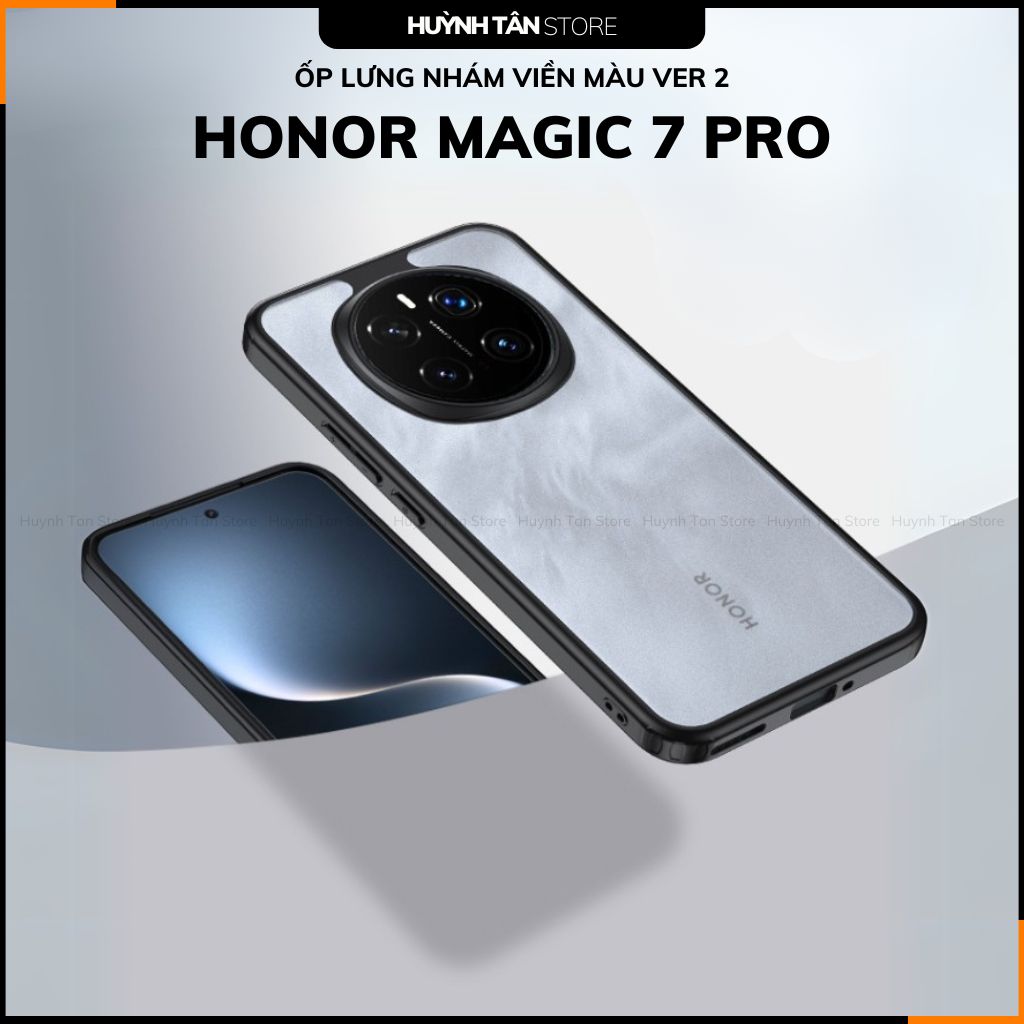 Ốp lưng honor magic 7 pro  chống sốc chống vân tay NHÁM VIỀN MÀU VER 2 bảo vệ camera