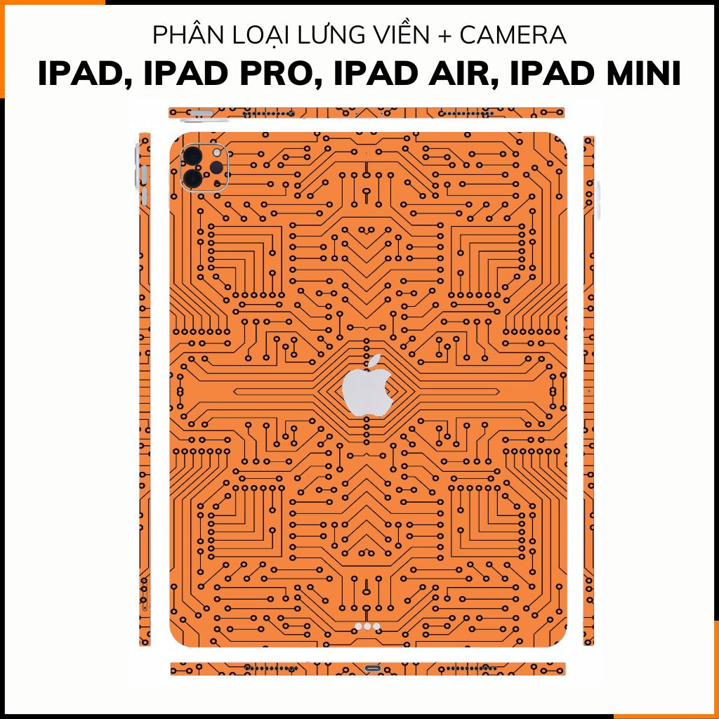 Dán skin ipad , ipad pro, ipad air , ipad mini full body và camera chính hãng 3M - ELECTRIC ORANGE -  SK B01 03 phụ kiện điện thoại huỳnh tân store