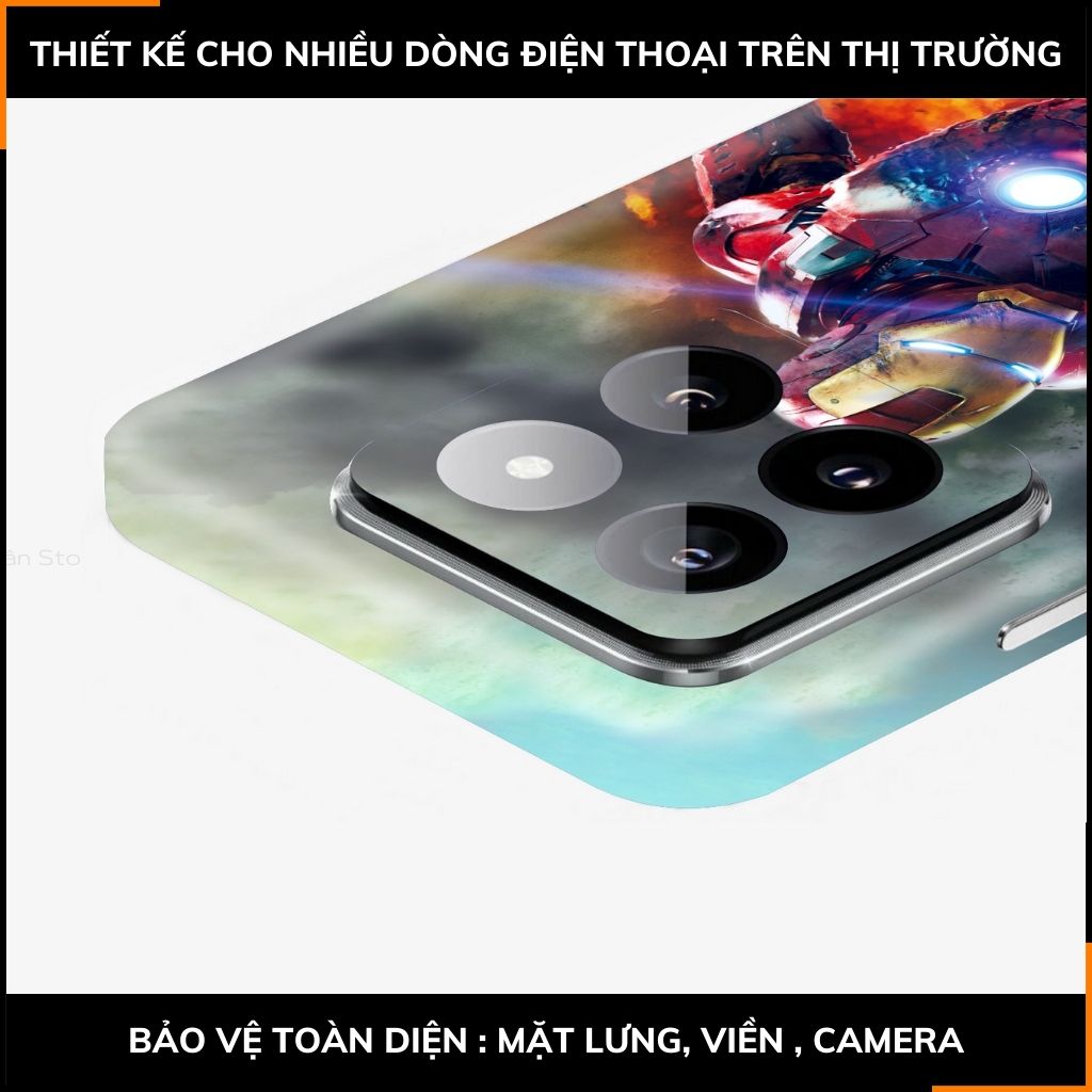 Dán skin điện thoại Xiaomi Mi 14 , Mi 14 Pro full body và camera nhập khẩu chính hãng USA in hình IRON MAN - SKD I02 phụ kiện điện thoại huỳnh tân store