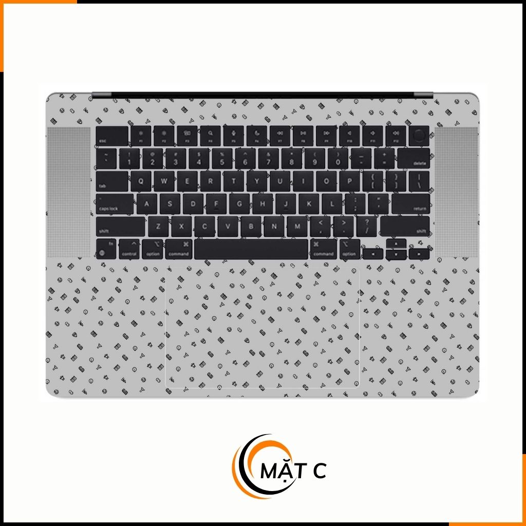 Dán skin macbook pro, macbook air chính hãng 3M nhập khẩu USA - SKIN 3M - MACBOOK - MANY STICKER GREY - SK-B14-03 phụ kiện điện thoại huỳnh tân store