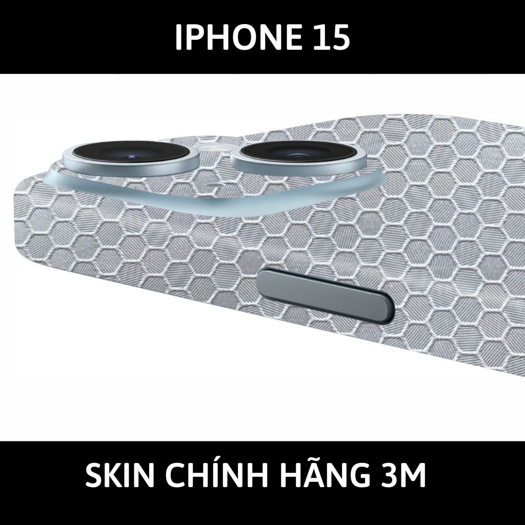 Dán skin điện thoại Iphone 15, Iphone 15 Plus full body và camera nhập khẩu chính hãng USA phụ kiện điện thoại huỳnh tân store - HONEYCOMB WHITE - Warp Skin Collection