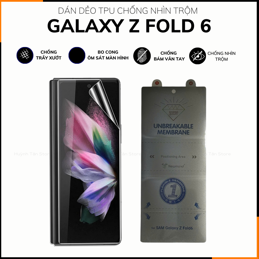 Dán màn hình samsung  Z Fold 6 dẻo TPU chống nhìn trộm 3 lớp dễ dán