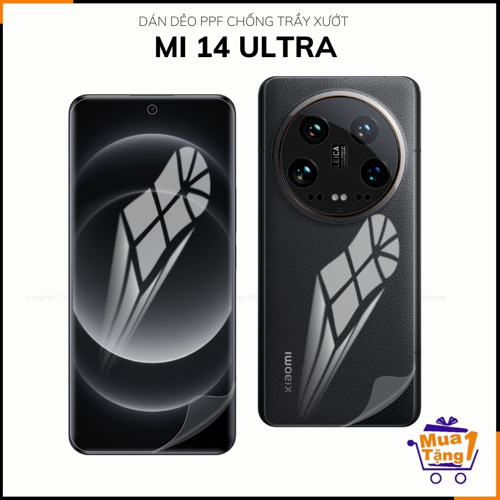 Miếng dán PPF màn hình , lưng , viền trong nhám MI 14 Ultra 