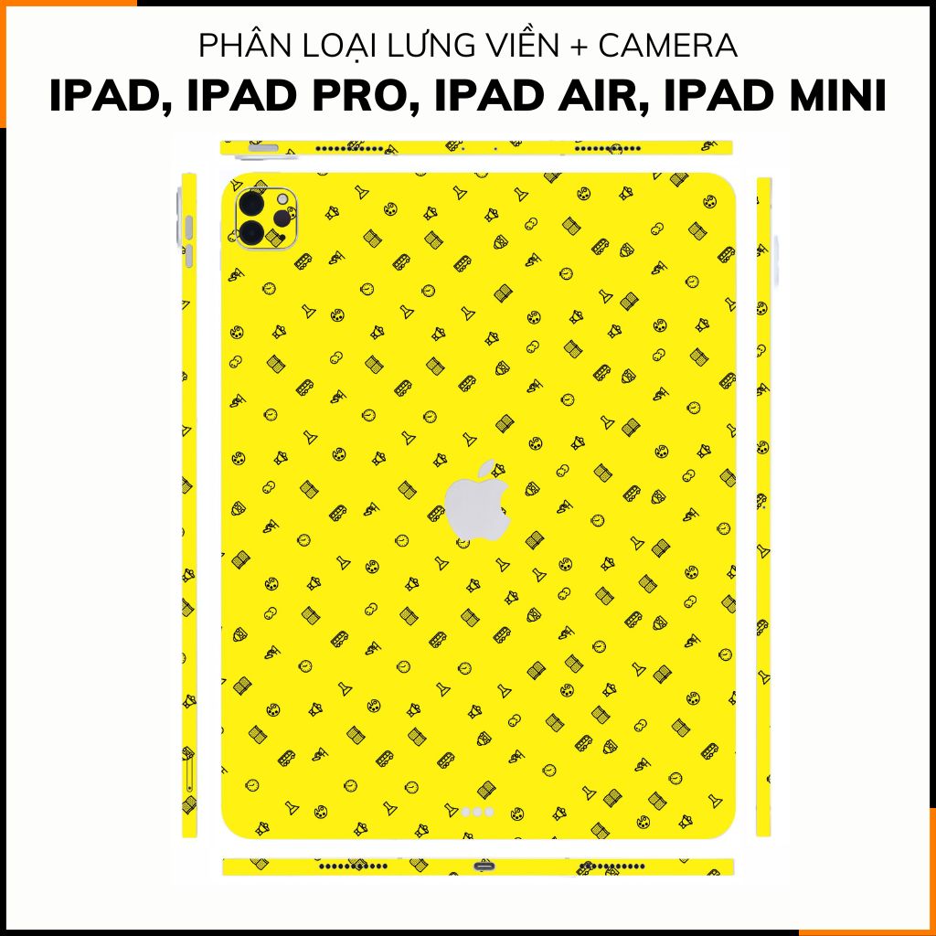 Dán skin ipad , ipad pro, ipad air , ipad mini full body và camera chính hãng 3M - MANY STICKER YELLOW -  SK B14 06 phụ kiện điện thoại huỳnh tân store