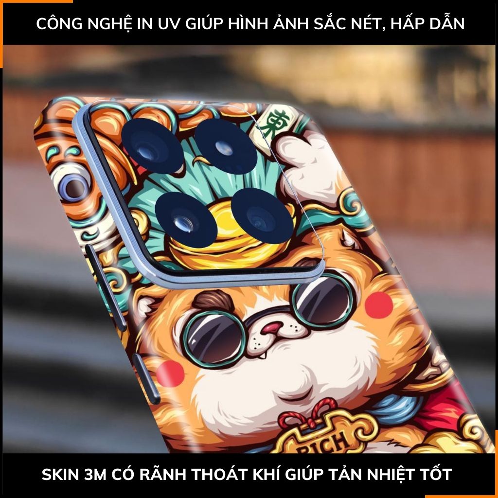 Dán skin điện thoại Xiaomi Mi 14 , Mi 14 Pro full body và camera nhập khẩu chính hãng USA in hình LUCKY CAT - SKD Y05 phụ kiện điện thoại huỳnh tân store