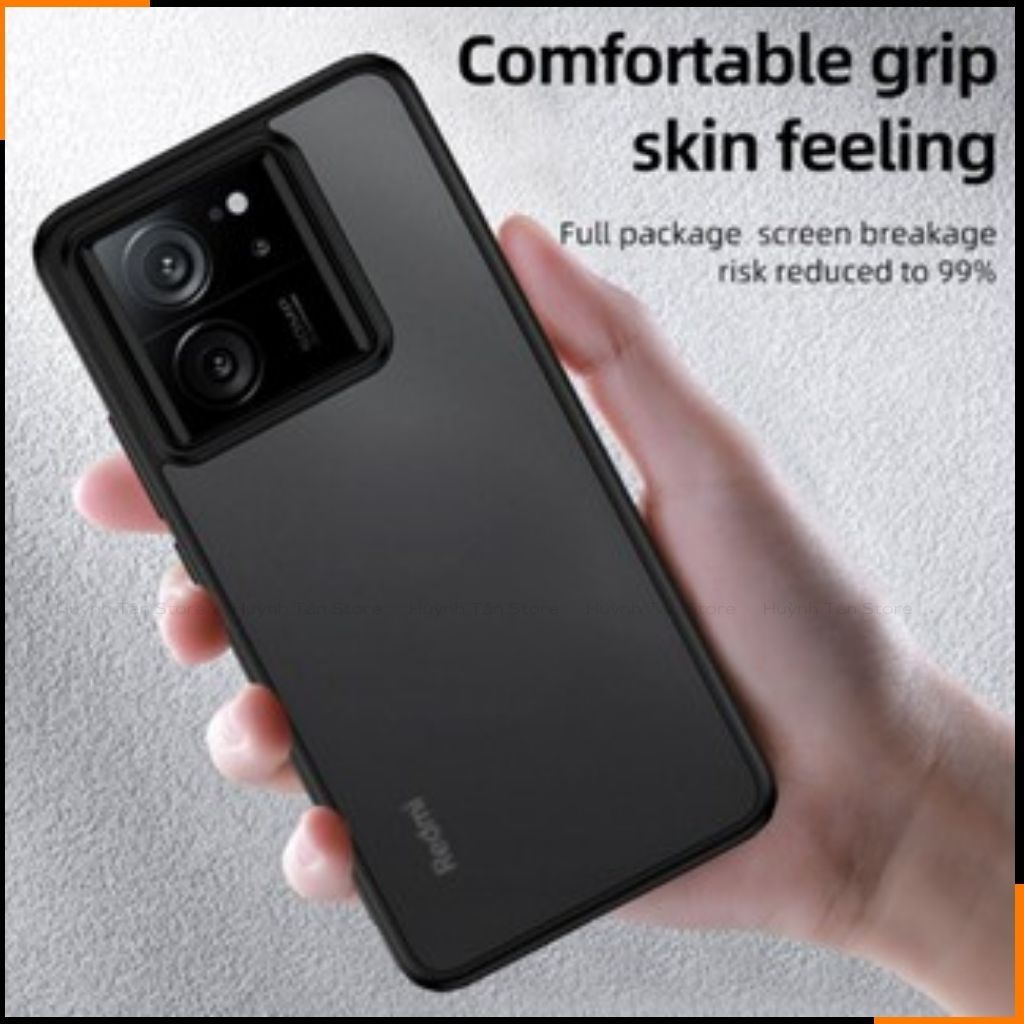 Ốp lưng xiaomi mi 13t, mi 13t pro, redmi k60 ultra  chống sốc chống vân tay NHÁM VIỀN MÀU VER 2 bảo vệ camera phụ kiện huỳnh tân store