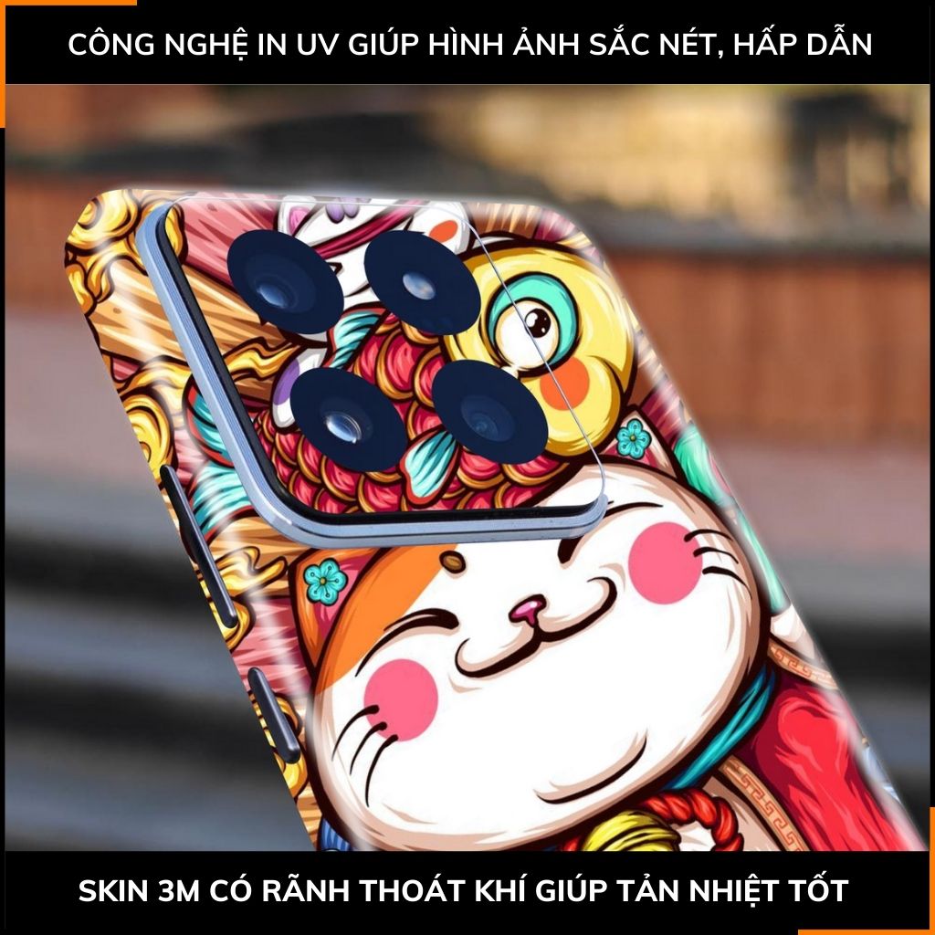 Dán skin điện thoại Xiaomi Mi 14 , Mi 14 Pro full body và camera nhập khẩu chính hãng USA in hình LUCKY CAT - SKD Y06 phụ kiện điện thoại huỳnh tân store