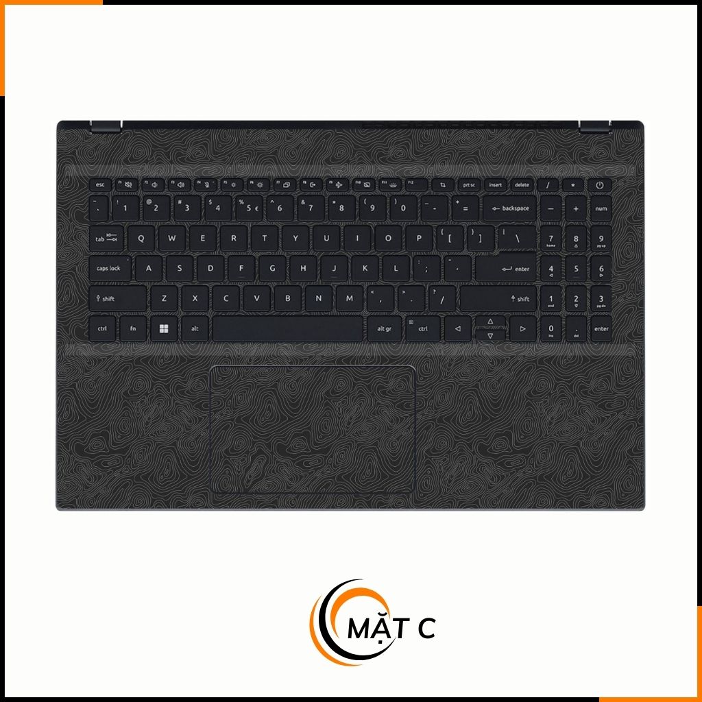Dán skin laptop asus, dell , acer, hp, msi chính hãng ORAFOL nhập khẩu ĐỨC - SKIN 3M - LAPTOP - MAP BLACK - SK B13 02 phụ kiện điện thoại huỳnh tân store