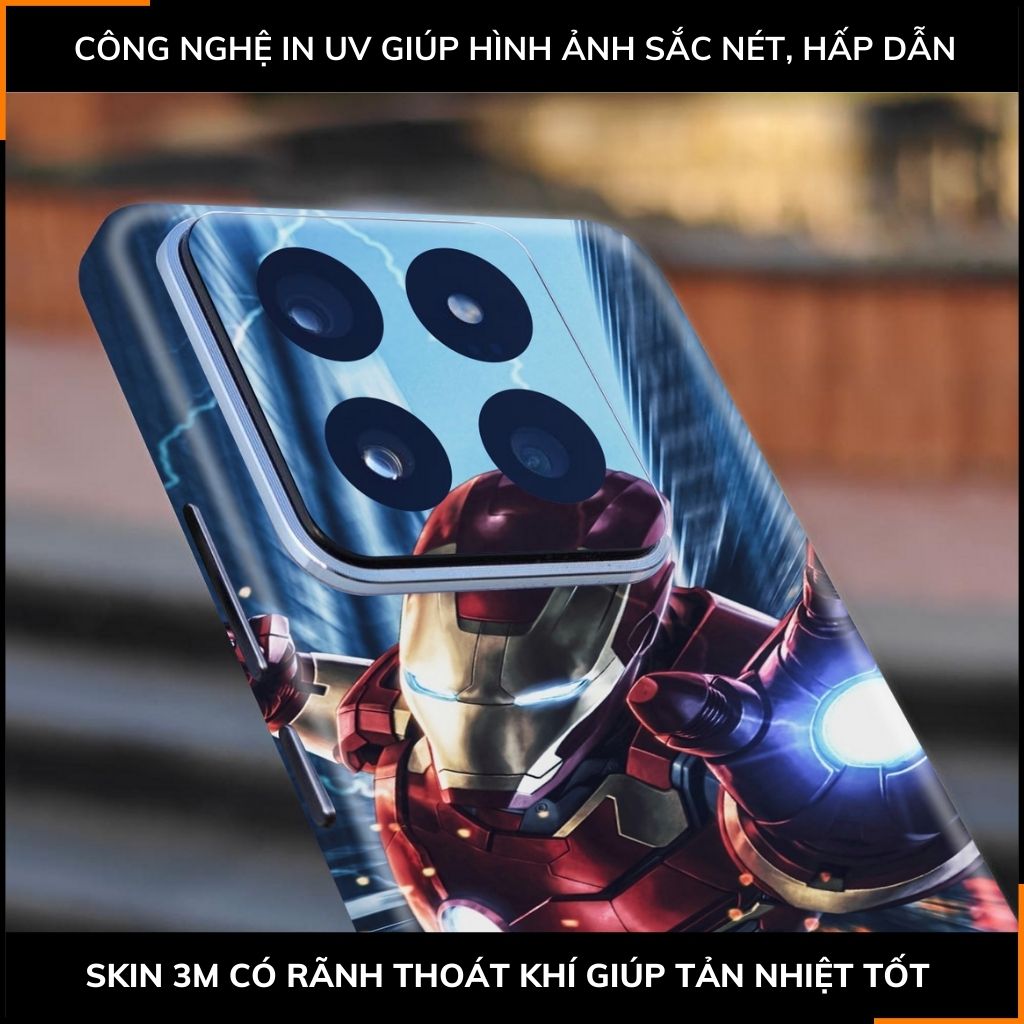 Dán skin điện thoại Xiaomi Mi 14 , Mi 14 Pro full body và camera nhập khẩu chính hãng USA in hình IRON MAN - SKD I09 phụ kiện điện thoại huỳnh tân store