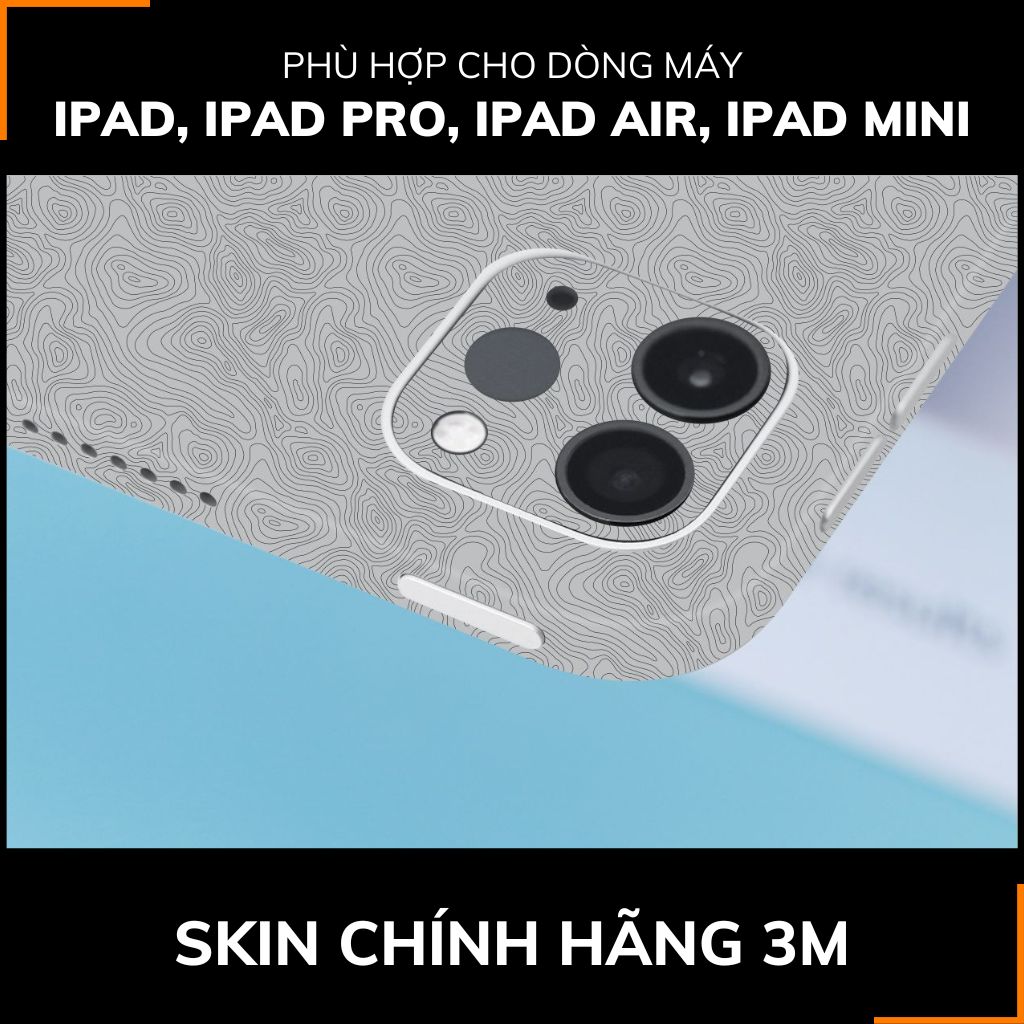 Dán skin ipad , ipad pro, ipad air , ipad mini full body và camera chính hãng 3M - MAP GREY -  SK B13 03 phụ kiện điện thoại huỳnh tân store