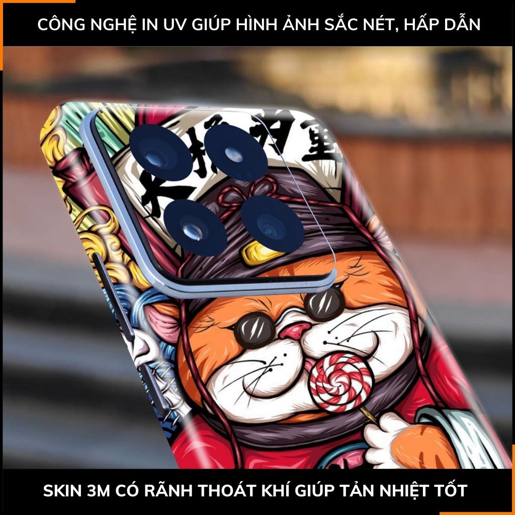 Dán skin điện thoại Xiaomi Mi 14 , Mi 14 Pro full body và camera nhập khẩu chính hãng USA in hình LUCKY CAT - SKD Y12 phụ kiện điện thoại huỳnh tân store