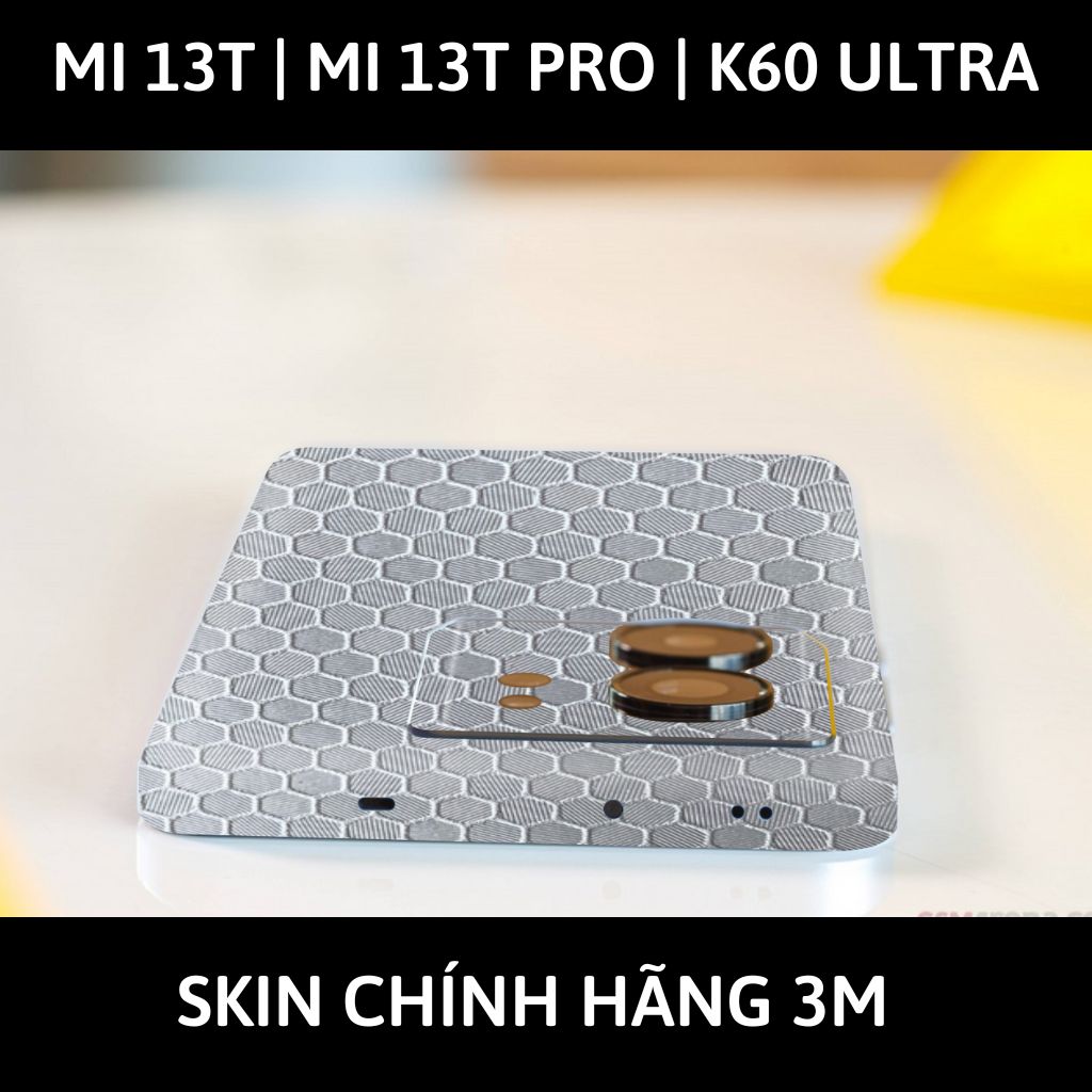 Dán skin điện thoại Mi 13T | Mi 13T Pro  | K60 Ultra full body và camera nhập khẩu chính hãng USA phụ kiện điện thoại huỳnh tân store - HONEYCOMB WHITE - Warp Skin Collection