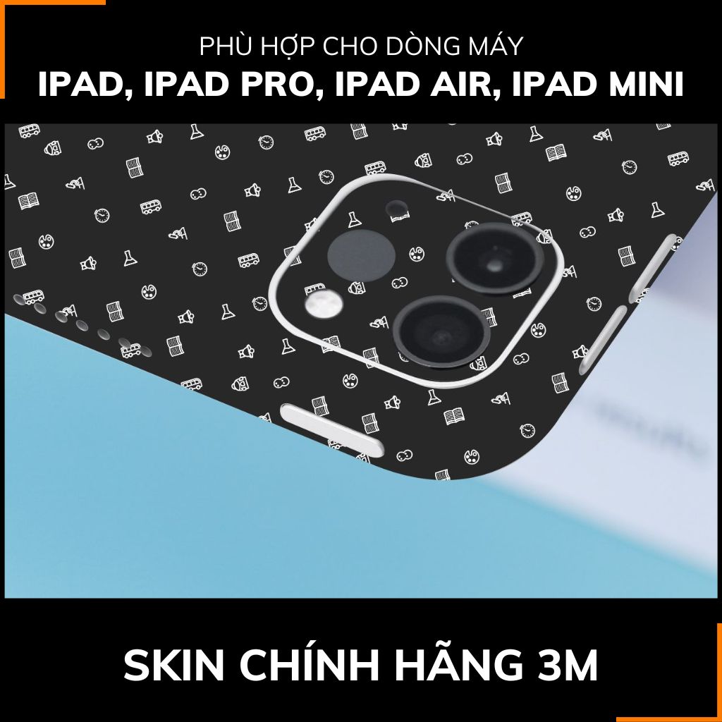 Dán skin ipad , ipad pro, ipad air , ipad mini full body và camera chính hãng 3M - MANY STICKER BLACK -  SK B14 02 phụ kiện điện thoại huỳnh tân store