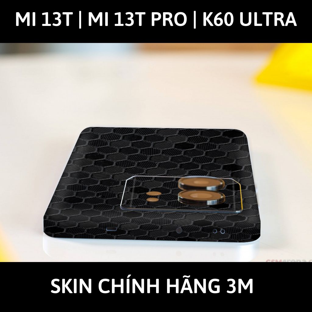 Dán skin điện thoại Mi 13T | Mi 13T Pro  | K60 Ultra full body và camera nhập khẩu chính hãng USA phụ kiện điện thoại huỳnh tân store - HONEYCOMB BLACK - Warp Skin Collection