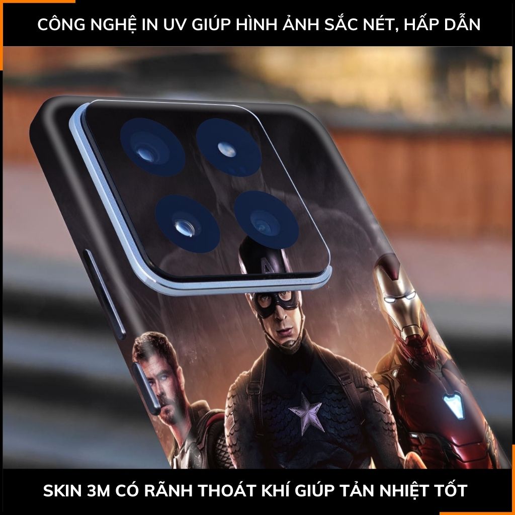 Dán skin điện thoại Xiaomi Mi 14 , Mi 14 Pro full body và camera nhập khẩu chính hãng USA in hình MAVEL - SKD M01 phụ kiện điện thoại huỳnh tân store