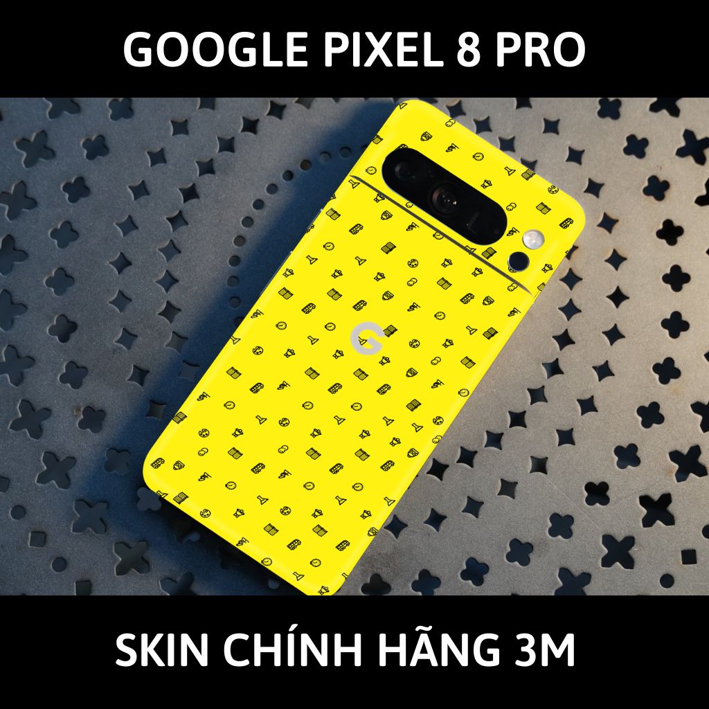 Dán skin điện thoại Pixel 8, Pixel 8 Pro full body và camera nhập khẩu chính hãng USA phụ kiện điện thoại huỳnh tân store - MANY STICKER YELLOW - Warp Skin Collection