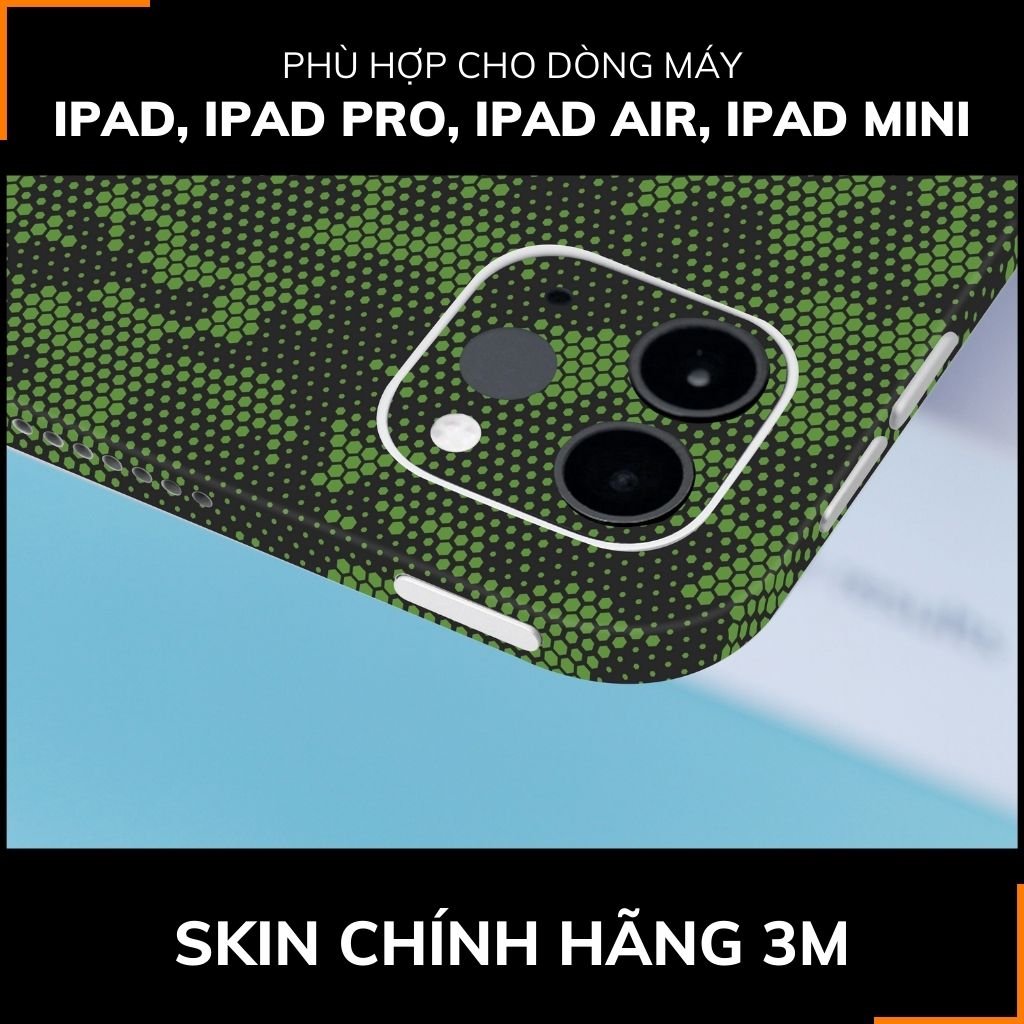 Dán skin ipad , ipad pro, ipad air , ipad mini full body và camera chính hãng 3M - MAMBA GREEN -  SK B03 03 phụ kiện điện thoại huỳnh tân store