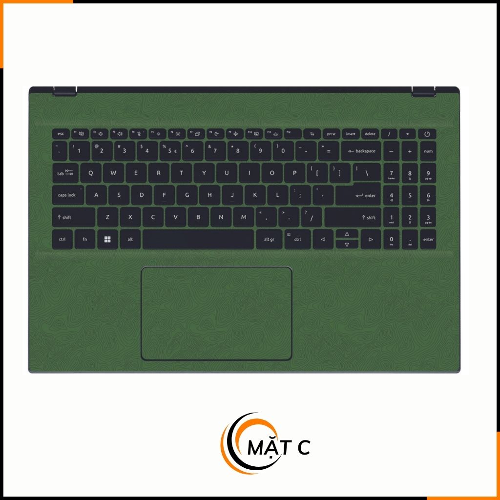 Dán skin laptop asus, dell , acer, hp, msi chính hãng ORAFOL nhập khẩu ĐỨC - SKIN 3M - LAPTOP - MAP GREEN - SK B13 05 phụ kiện điện thoại huỳnh tân store