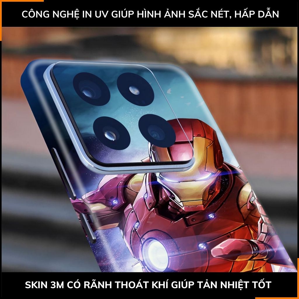 Dán skin điện thoại Xiaomi Mi 14 , Mi 14 Pro full body và camera nhập khẩu chính hãng USA in hình IRON MAN - SKD I01 phụ kiện điện thoại huỳnh tân store