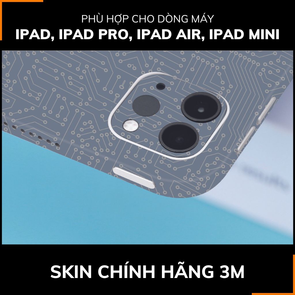 Dán skin ipad , ipad pro, ipad air , ipad mini full body và camera chính hãng 3M - ELECTRIC GREY -  SK B01 09 phụ kiện điện thoại huỳnh tân store
