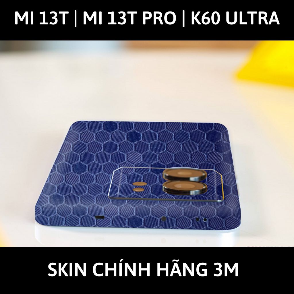 Dán skin điện thoại Mi 13T | Mi 13T Pro  | K60 Ultra full body và camera nhập khẩu chính hãng USA phụ kiện điện thoại huỳnh tân store - HONEYCOMB BLUE - Warp Skin Collection