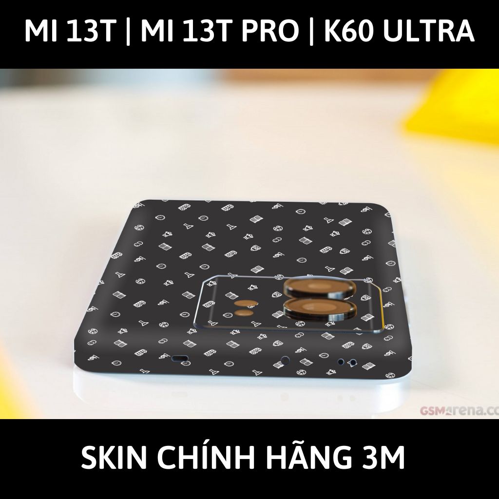 Dán skin điện thoại Mi 13T | Mi 13T Pro  | K60 Ultra full body và camera nhập khẩu chính hãng USA phụ kiện điện thoại huỳnh tân store - MANY STICKER BLACK - Warp Skin Collection