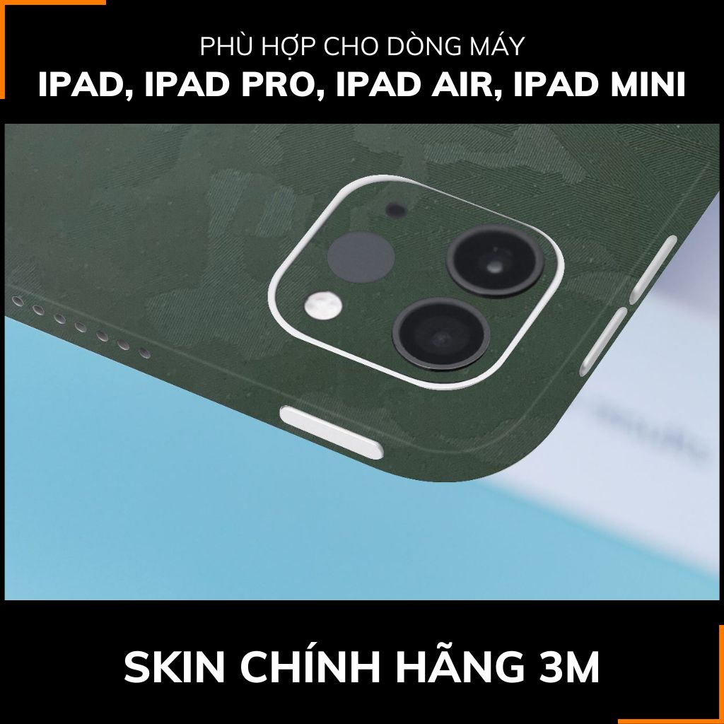 Dán skin ipad , ipad pro, ipad air , ipad mini full body và camera chính hãng 3M - CAMO GREEN  - SK-B12-02 phụ kiện điện thoại huỳnh tân store