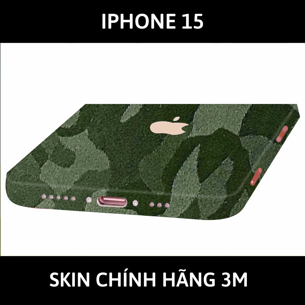 Dán skin điện thoại Iphone 15, Iphone 15 Plus full body và camera nhập khẩu chính hãng USA phụ kiện điện thoại huỳnh tân store - CAMO GREEN - Warp Skin Collection