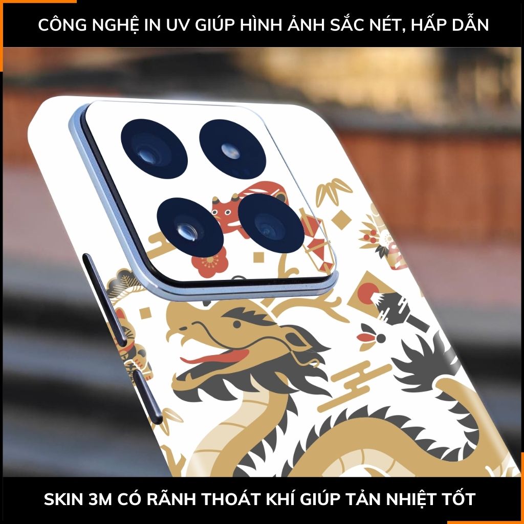 Dán skin điện thoại Xiaomi Mi 14 , Mi 14 Pro full body và camera nhập khẩu chính hãng USA in hình NEW YEAR 2024 - SKD Q02 phụ kiện điện thoại huỳnh tân store