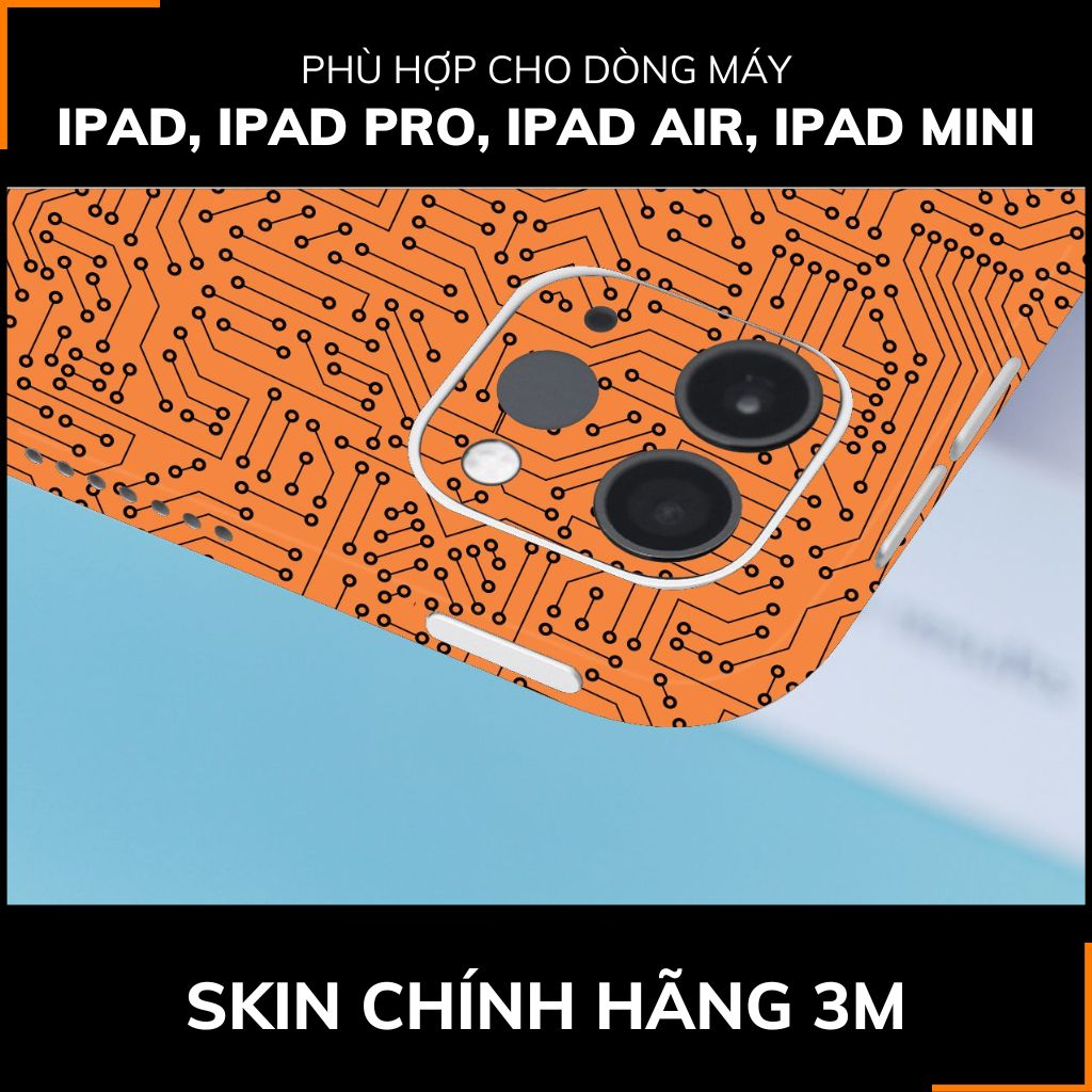 Dán skin ipad , ipad pro, ipad air , ipad mini full body và camera chính hãng 3M - ELECTRIC ORANGE -  SK B01 03 phụ kiện điện thoại huỳnh tân store