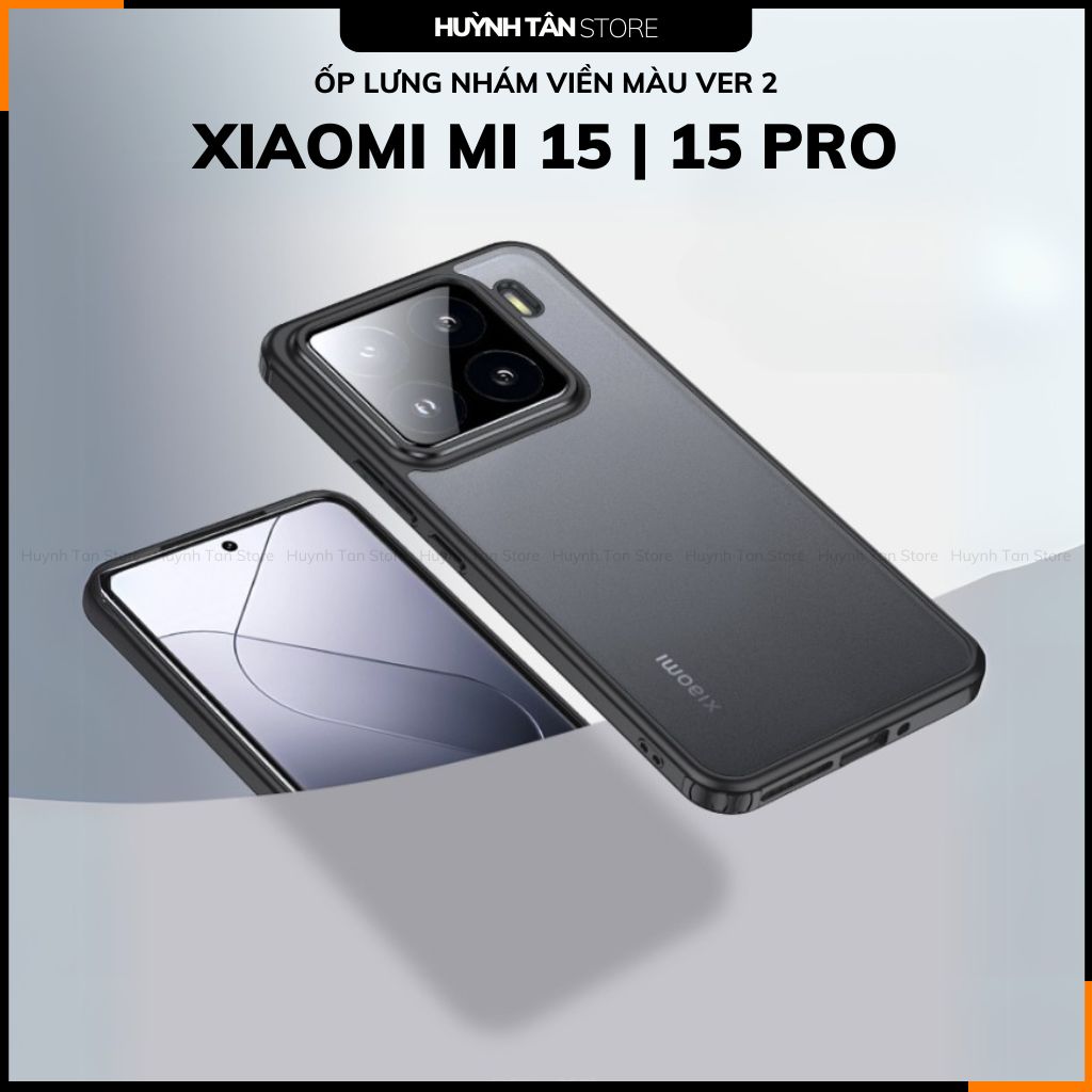 Ốp lưng xiaomi Mi 15 , MI 15 pro  chống sốc chống vân tay NHÁM VIỀN MÀU VER 2