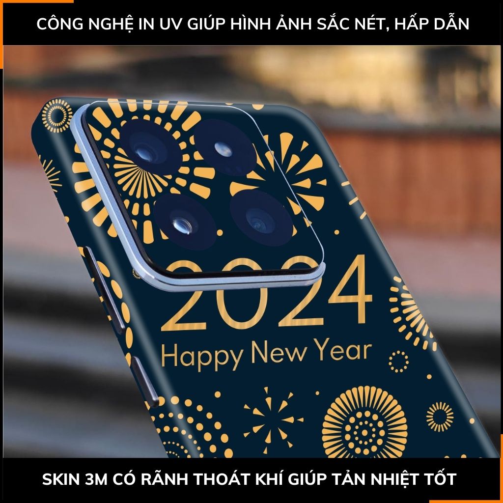 Dán skin điện thoại Xiaomi Mi 14 , Mi 14 Pro full body và camera nhập khẩu chính hãng USA in hình NEW YEAR 2024 - SKD Q11 phụ kiện điện thoại huỳnh tân store