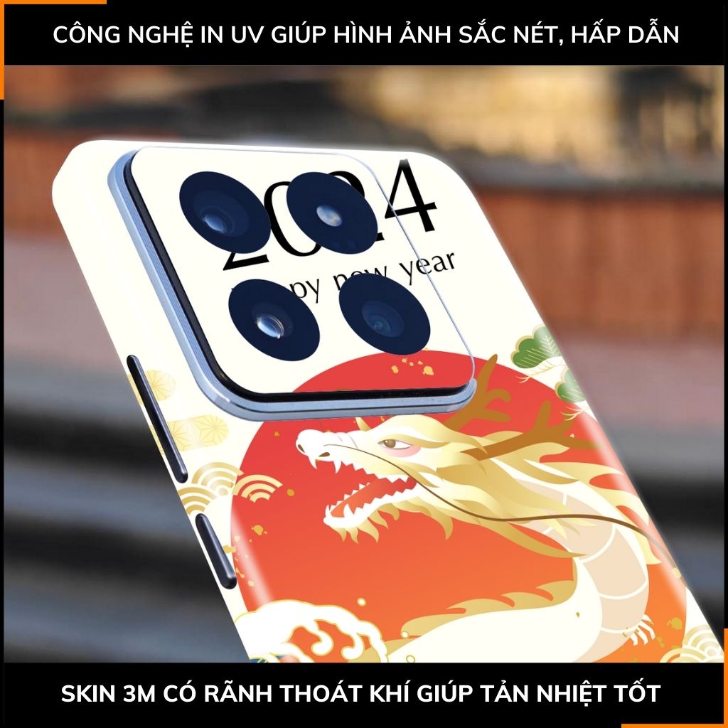 Dán skin điện thoại Xiaomi Mi 14 , Mi 14 Pro full body và camera nhập khẩu chính hãng USA in hình NEW YEAR 2024 - SKD Q36 phụ kiện điện thoại huỳnh tân store