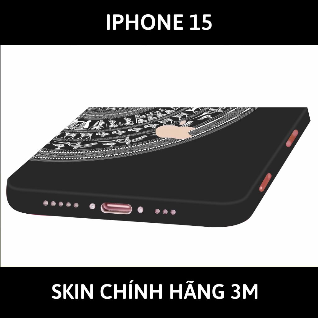 Dán skin điện thoại Iphone 15, Iphone 15 Plus full body và camera nhập khẩu chính hãng USA phụ kiện điện thoại huỳnh tân store - NỬA TRỐNG ĐỒNG BLACK - Warp Skin Collection