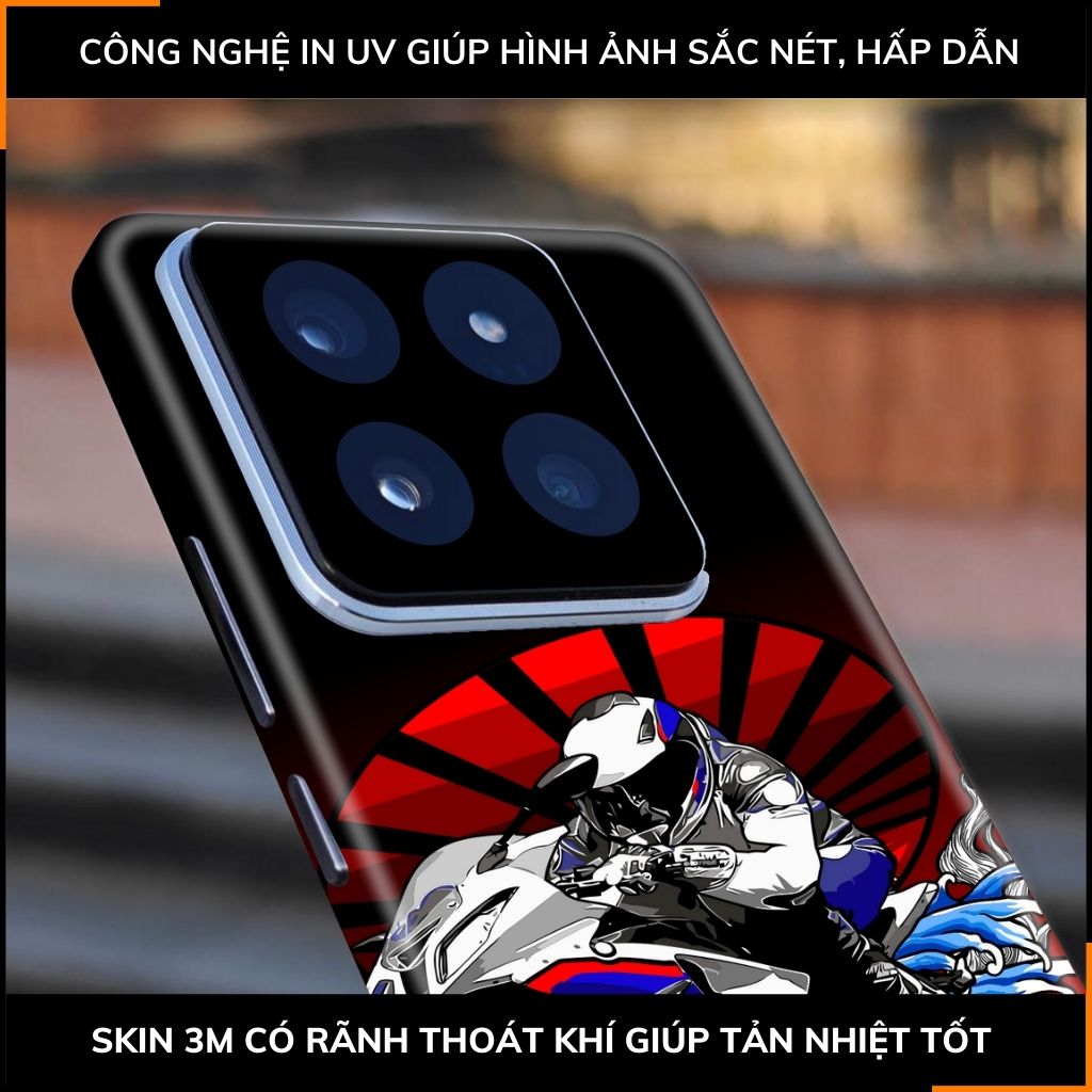 Dán skin điện thoại Xiaomi Mi 14 , Mi 14 Pro full body và camera nhập khẩu chính hãng USA in hình  Motobiker - SKD - C01 phụ kiện điện thoại huỳnh tân store