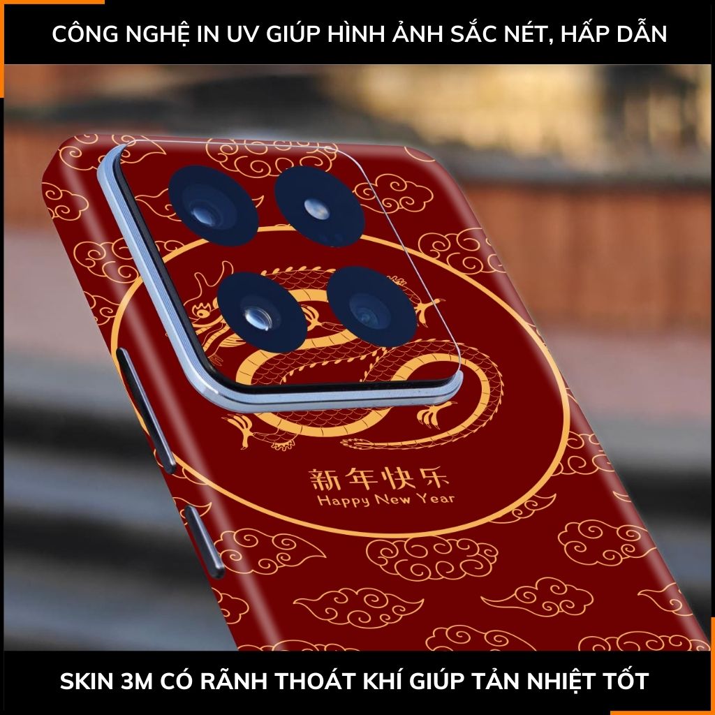 Dán skin điện thoại Xiaomi Mi 14 , Mi 14 Pro full body và camera nhập khẩu chính hãng USA in hình NEW YEAR 2024 - SKD Q09 phụ kiện điện thoại huỳnh tân store