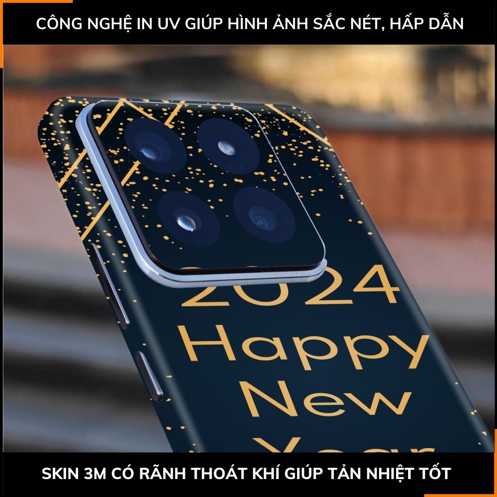 Dán skin điện thoại Xiaomi Mi 14 , Mi 14 Pro full body và camera nhập khẩu chính hãng USA in hình NEW YEAR 2024 - SKD Q19 phụ kiện điện thoại huỳnh tân store