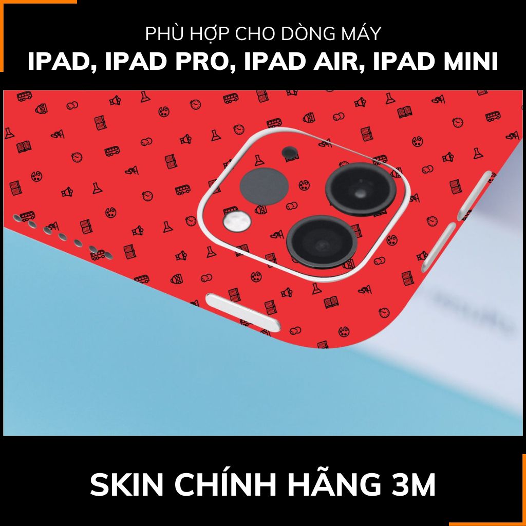 Dán skin ipad , ipad pro, ipad air , ipad mini full body và camera chính hãng 3M - MANY STICKER RED -  SK A14 01 phụ kiện điện thoại huỳnh tân store