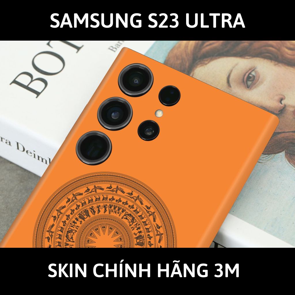 Dán skin điện thoại Samsung S23 Ultra full body và camera nhập khẩu chính hãng USA phụ kiện điện thoại huỳnh tân store - TRỐNG ĐỒNG ORANGE - Warp Skin Collection