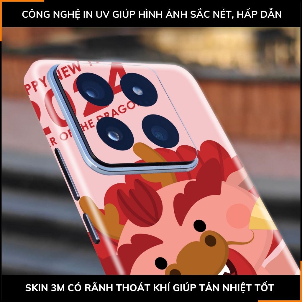 Dán skin điện thoại Xiaomi Mi 14 , Mi 14 Pro full body và camera nhập khẩu chính hãng USA in hình NEW YEAR 2024 - SKD Q27 phụ kiện điện thoại huỳnh tân store