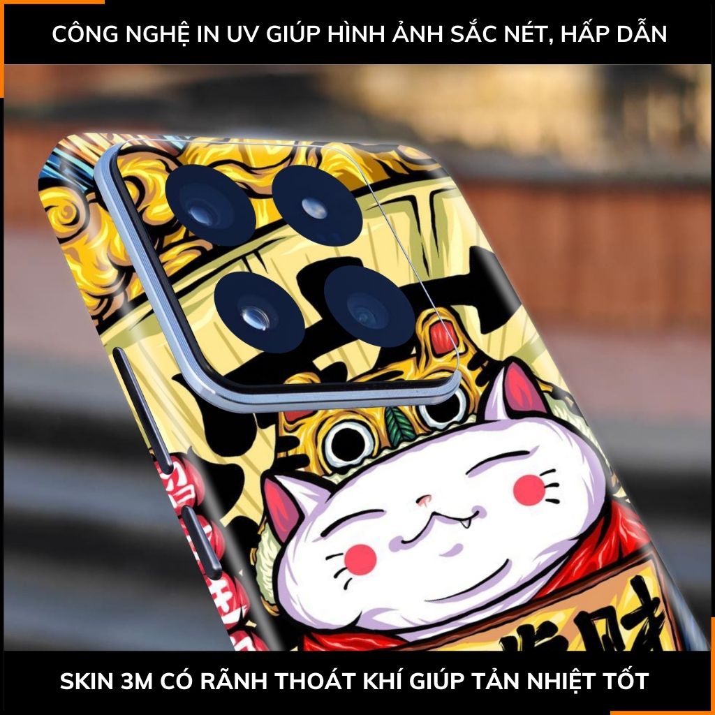 Dán skin điện thoại Xiaomi Mi 14 , Mi 14 Pro full body và camera nhập khẩu chính hãng USA in hình LUCKY CAT - SKD Y07 phụ kiện điện thoại huỳnh tân store