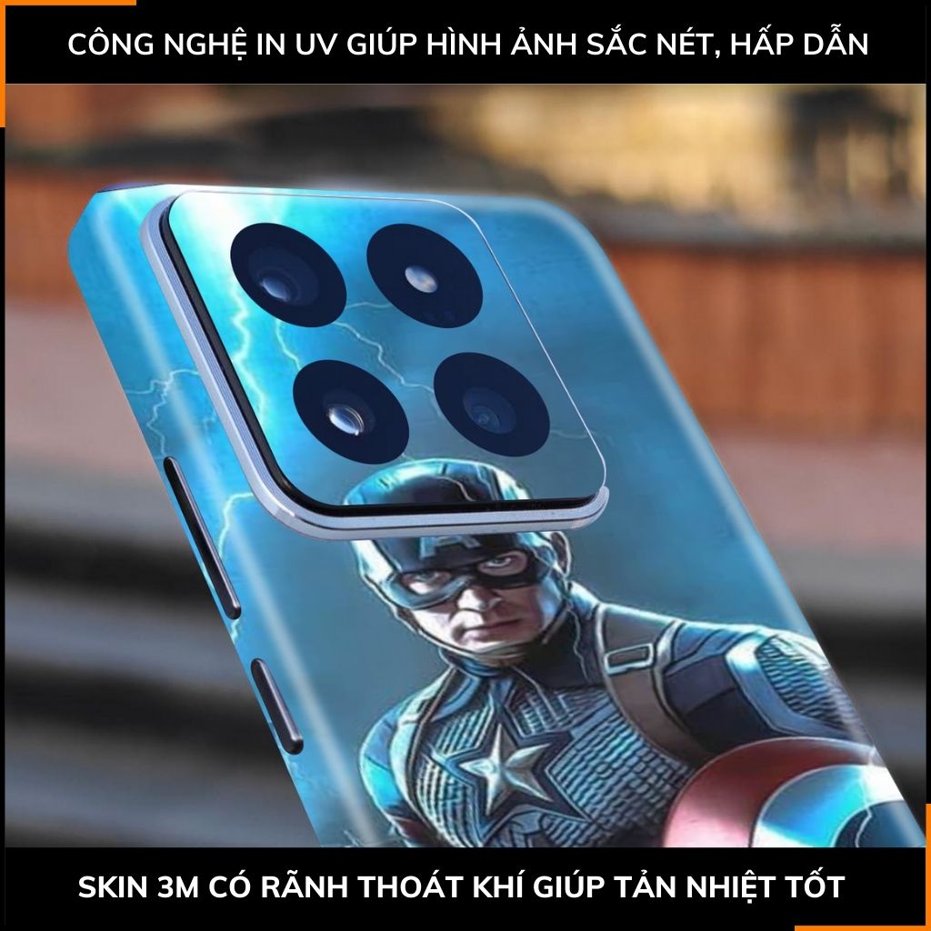 Dán skin điện thoại Xiaomi Mi 14 , Mi 14 Pro full body và camera nhập khẩu chính hãng USA in hình MAVEL - SKD M03 phụ kiện điện thoại huỳnh tân store