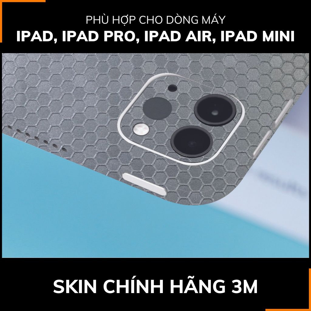 Dán skin ipad , ipad pro, ipad air , ipad mini full body và camera chính hãng 3M - HONEYCOMB SILVER  - SK-B11-03 phụ kiện điện thoại huỳnh tân store