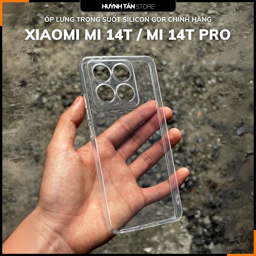 Ốp lưng Xiaomi MI 14T / Mi 14T Pro  GOR trong suốt chính hãng bảo vệ camera phụ kiện huỳnh tân store