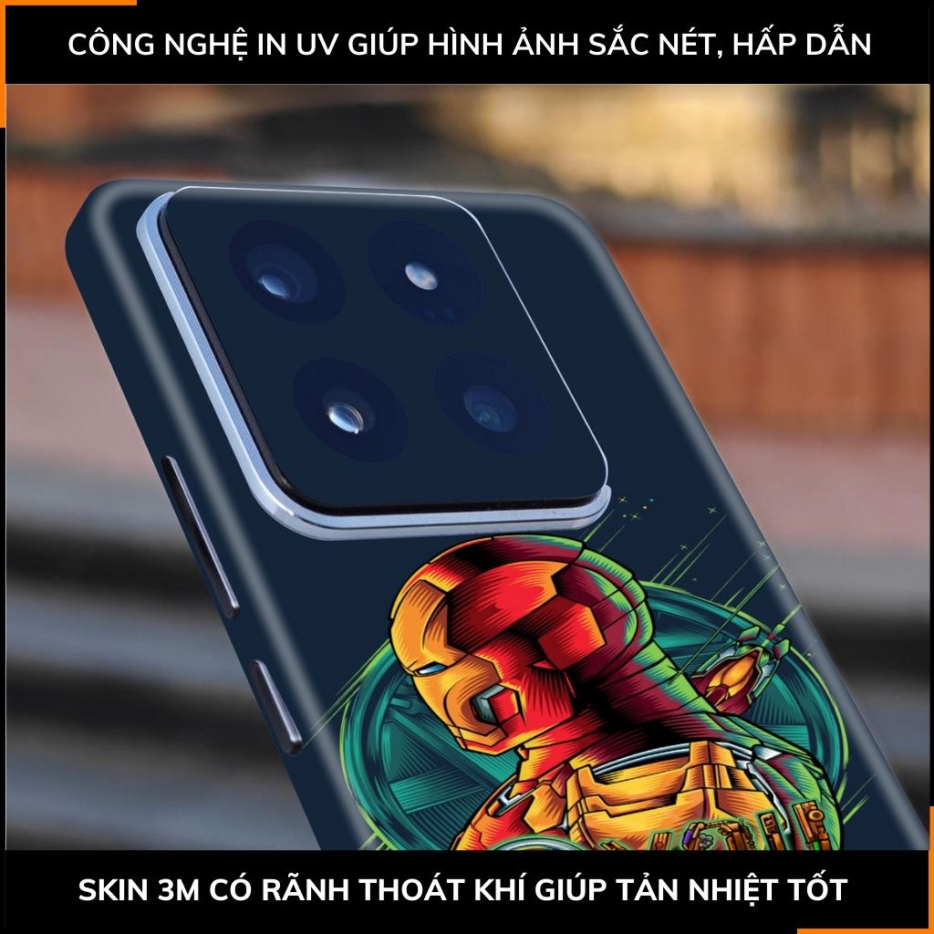 Dán skin điện thoại Xiaomi Mi 14 , Mi 14 Pro full body và camera nhập khẩu chính hãng USA in hình IRON MAN - SKD I08 phụ kiện điện thoại huỳnh tân store
